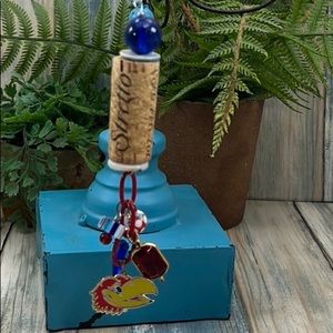 🌸⭐️👑Wine cork Christmas tree ornament  ku Kansas university Jayhawks